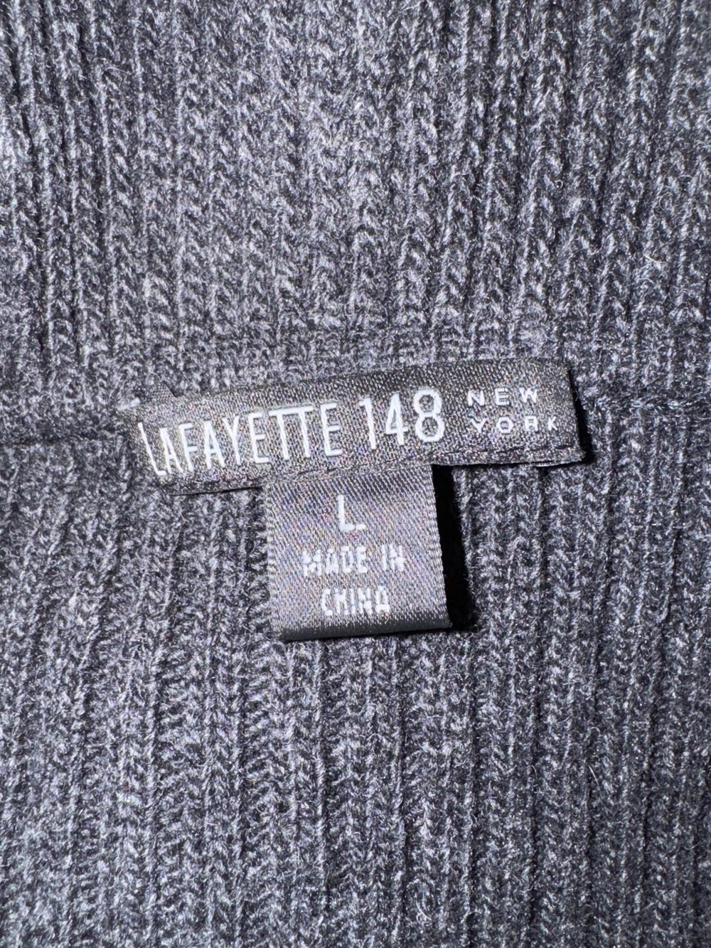 Lafayette 148 New York Charcoal Ruffle-Trim Knit Cardigan - Picture 6 of 10